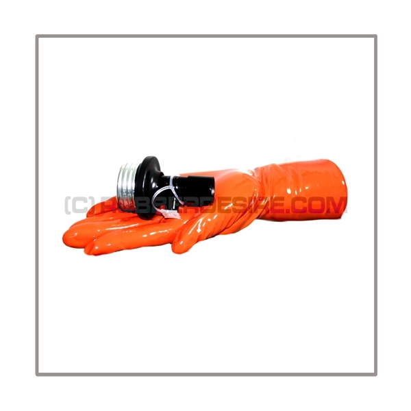 Gasmasken-Adapterstueck A-MEDI-MB mit verschließbarer Atemreduktionsoeffnung, Gasmaskengewinde Male und 22 mm Medi-Anschluss Male in schwarz